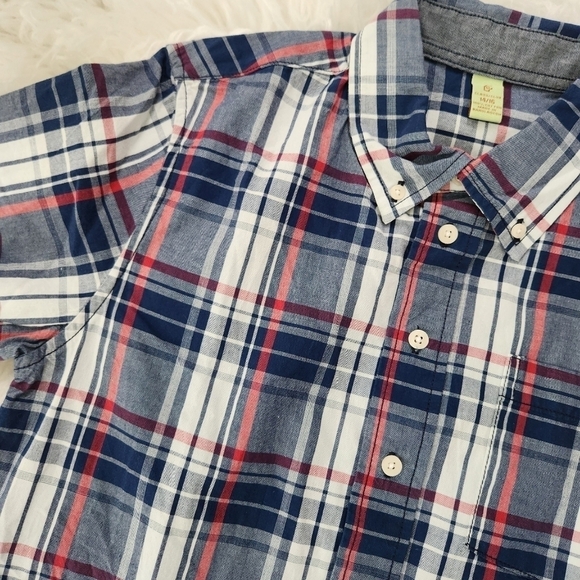 Class Club Boy's Short Sleeve Plad Button down shirt. Size 14/16. New. C1 - Picture 2 of 7